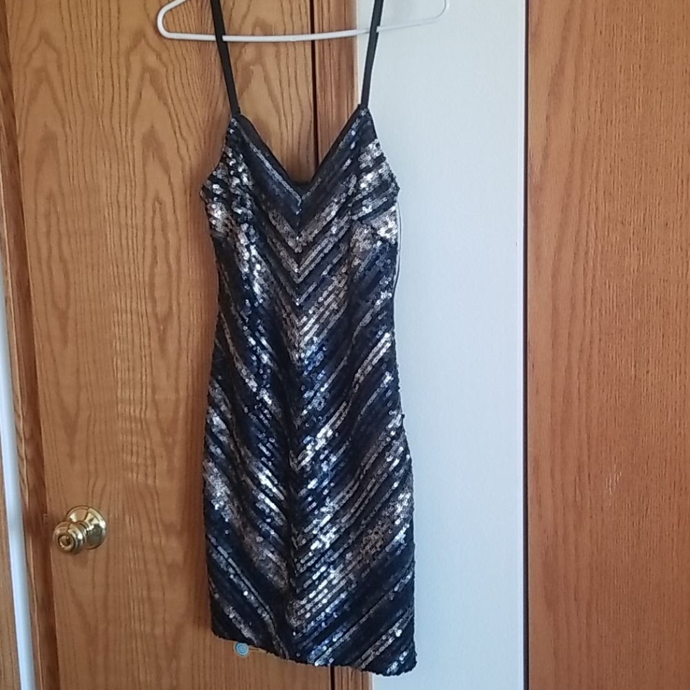 BEBE-Dress Sequin-Black Dress